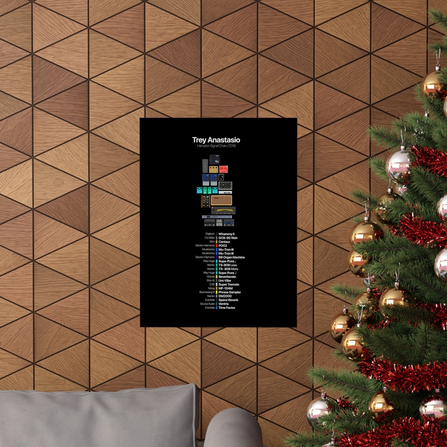 Trey Anastasio Pedalboard Signal Chain - Premium Matte Vertical Wall Art Poster