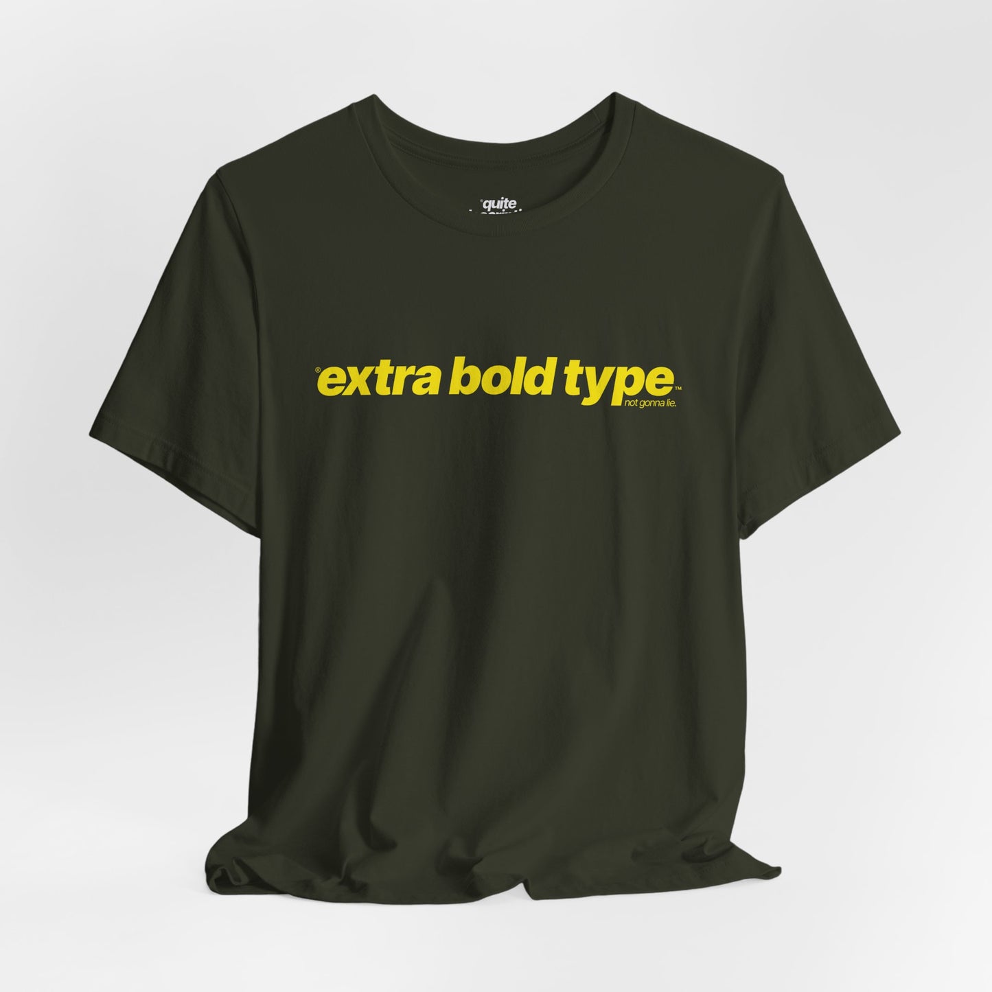 Quite Descriptive Generic Tee with Extra Bold Type™. Minimalist Typography Cozy Shirt.