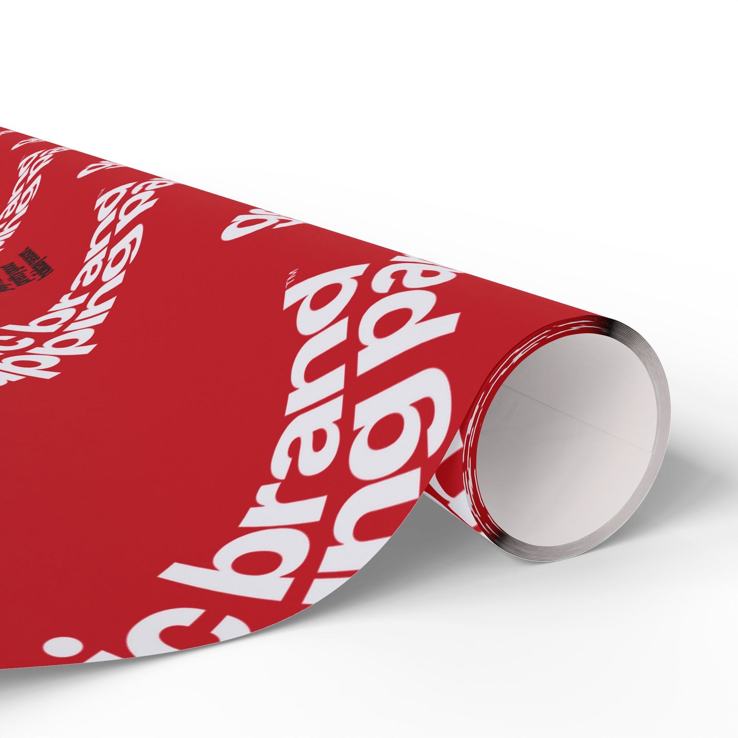 Quite Descriptive "Generic Brand Wrapping Paper" Red Holiday Gift Wrapping Paper Roll With White Typography Print