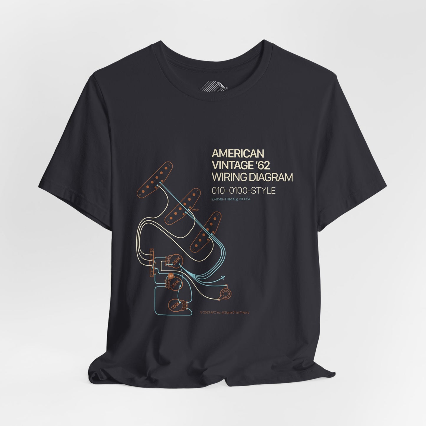 Vintage '62 Wiring Diagram Tee — Guitar Pickup Schematic Graphic T-Shirt