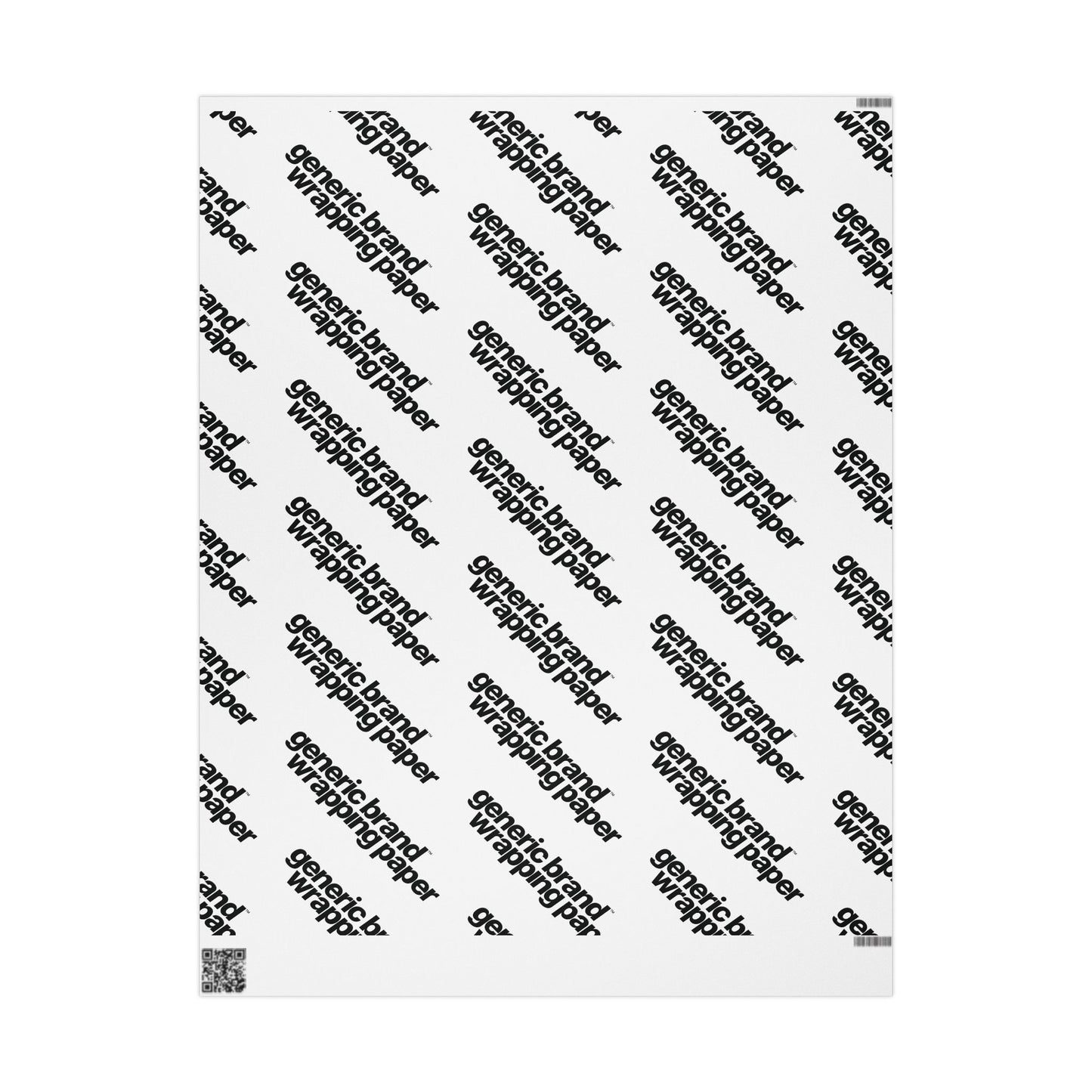 Quite Descriptive "Generic Brand Wrapping Paper" White Gift Wrapping Paper Roll With Black Typography Print