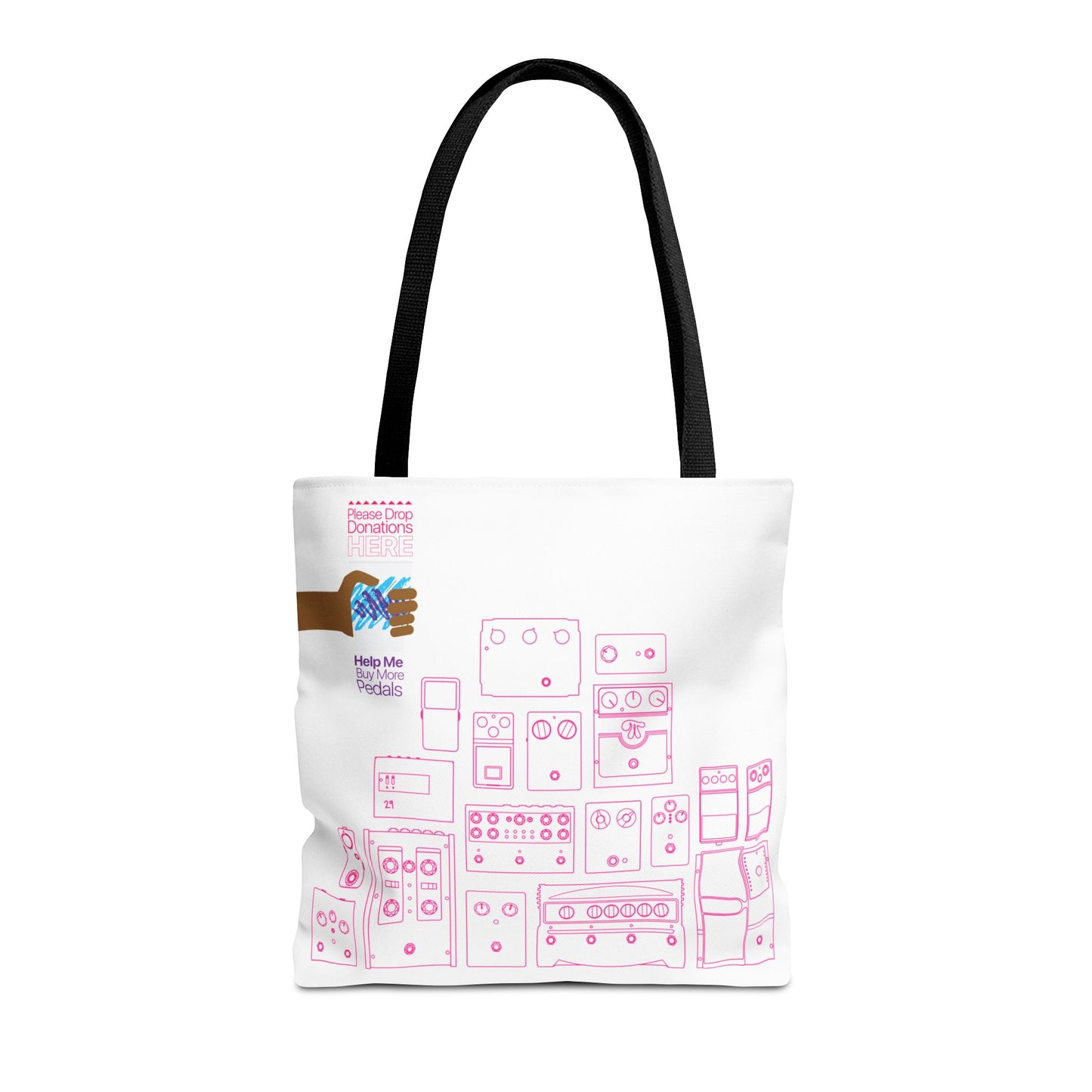 Guitar Pedal Tote Bag - Musical Themed, Perfect for Musicians and Players - Original Design by Signal Chain Theory (Greek Cup)