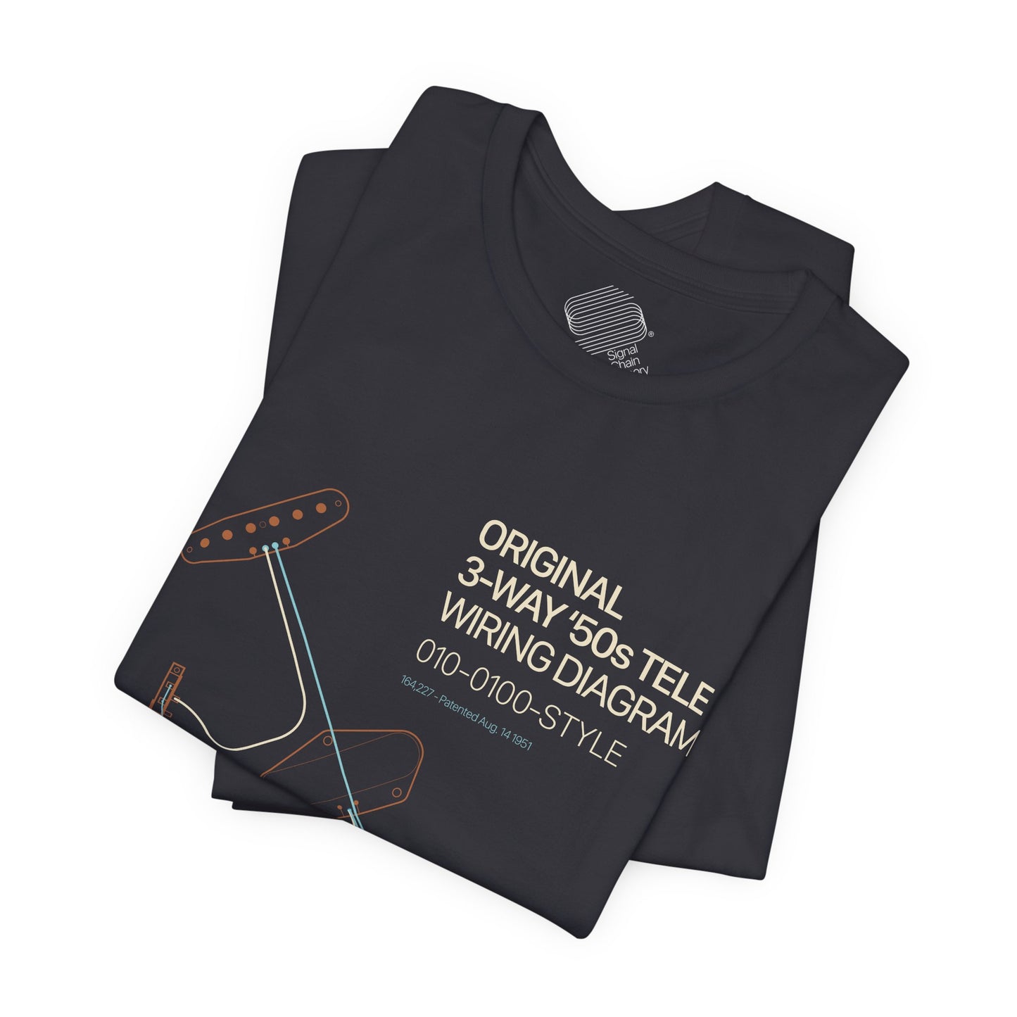 Original '50s Tele Wiring Diagram Tee — Guitar Pickup Schematic Graphic T-Shirt