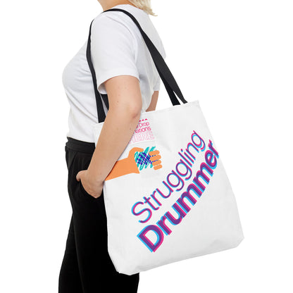 Struggling Drummer Tote Bag - Musical Themed, Perfect for Musicians and Drums Lovers (80s Jazzy Cup)