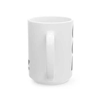 Quite Descriptive "Generic Ceramic Mug" mug. Bold Black Italic Typography Ceramic Coffee Cup (11oz/15oz)