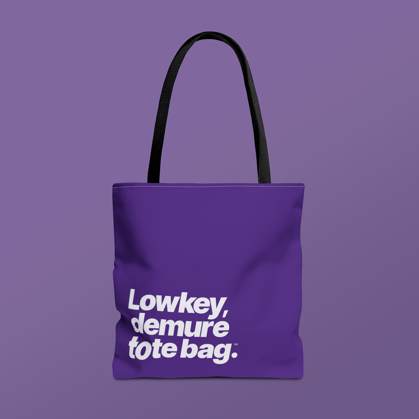 Lowkey Demure Tote Bag. Minimalist & Quite Descriptive Typography Canvas Shopper