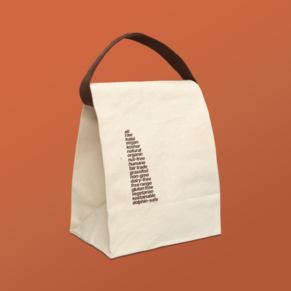 Food Pride "Quite Descriptive" 100% Natural Cotton Canvas Lunch Bag. Only Available on Planet Earth!