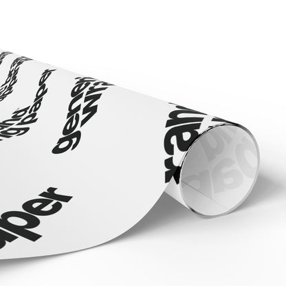 Quite Descriptive "Generic Brand Wrapping Paper" White Gift Wrapping Paper Roll With Black Typography Print