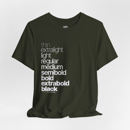 Typographical "Quite Descriptive T-Shirt" About Typography. Great Conversation Starter!