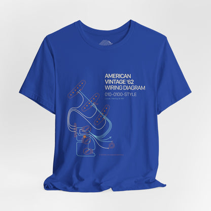 Vintage '62 Wiring Diagram Tee — Guitar Pickup Schematic Graphic T-Shirt