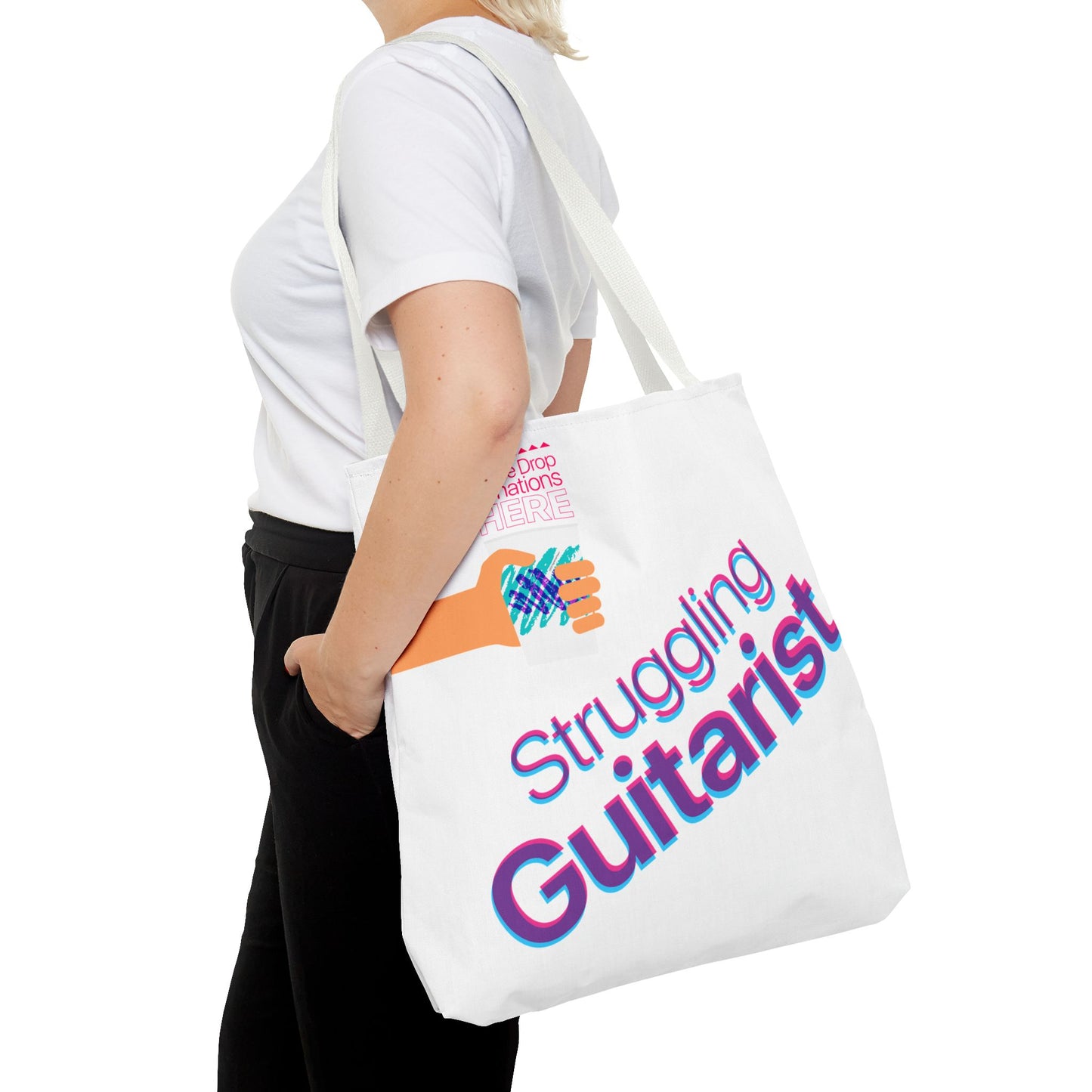 Struggling Guitarist Tote Bag - Musical Themed, Perfect for Musicians and Music Lovers (Jazz Cup)