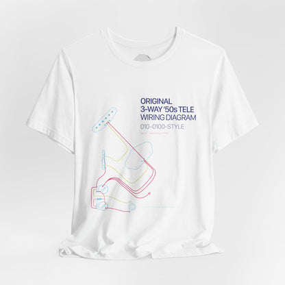 Original '50s Tele Wiring Diagram Tee — Guitar Pickup Schematic Graphic T-Shirt