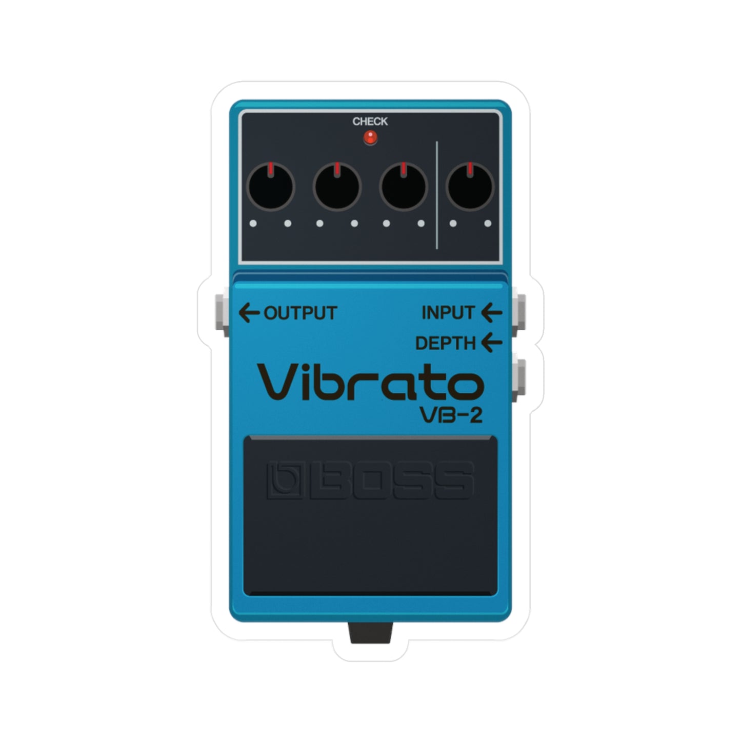 Vibrato Guitar Pedal Vinyl Decal - Original Art - Collect Them All!