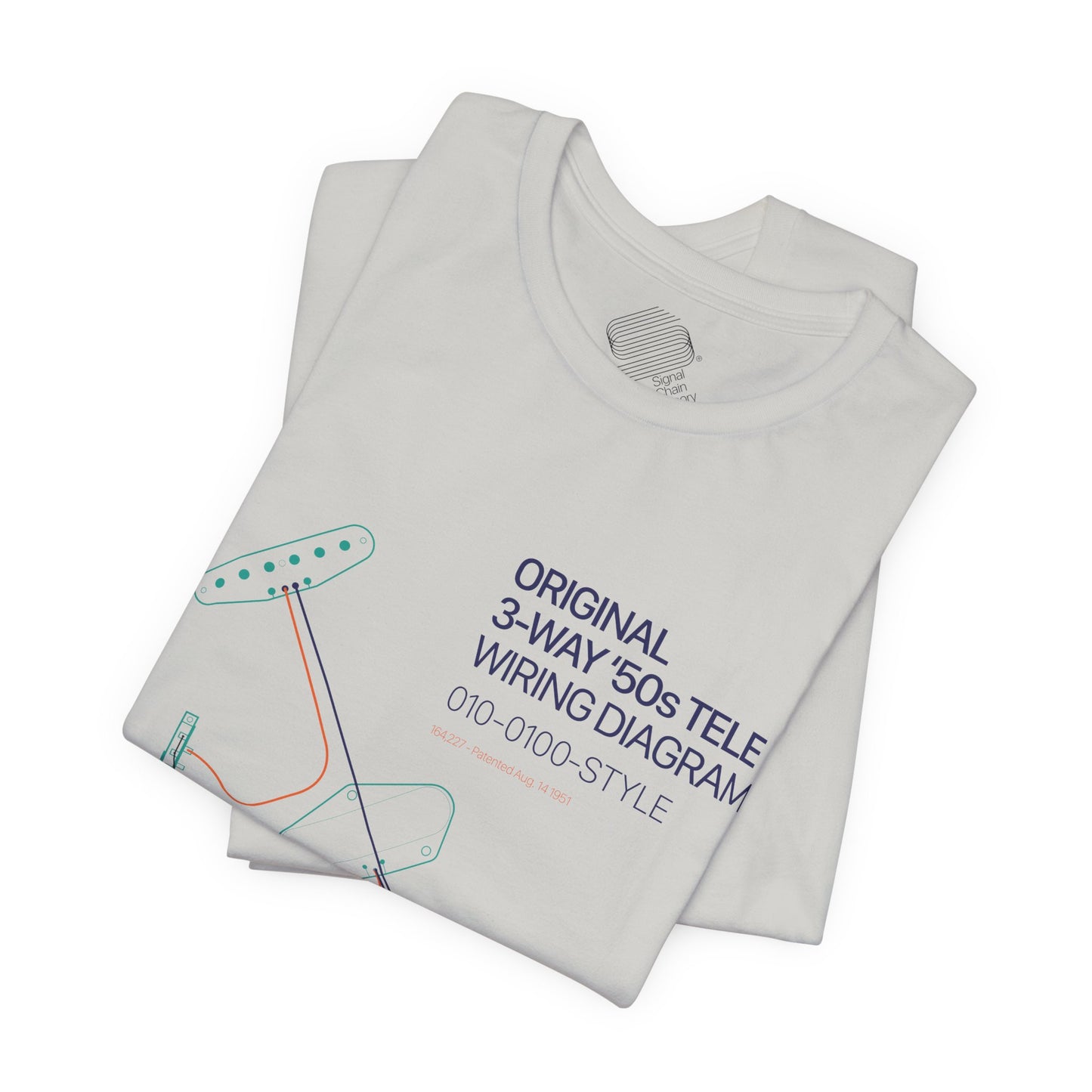 Original '50s Tele Wiring Diagram Tee — Guitar Pickup Schematic Graphic T-Shirt