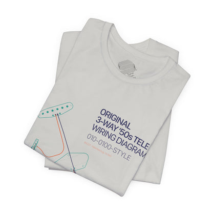 Original '50s Tele Wiring Diagram Tee — Guitar Pickup Schematic Graphic T-Shirt