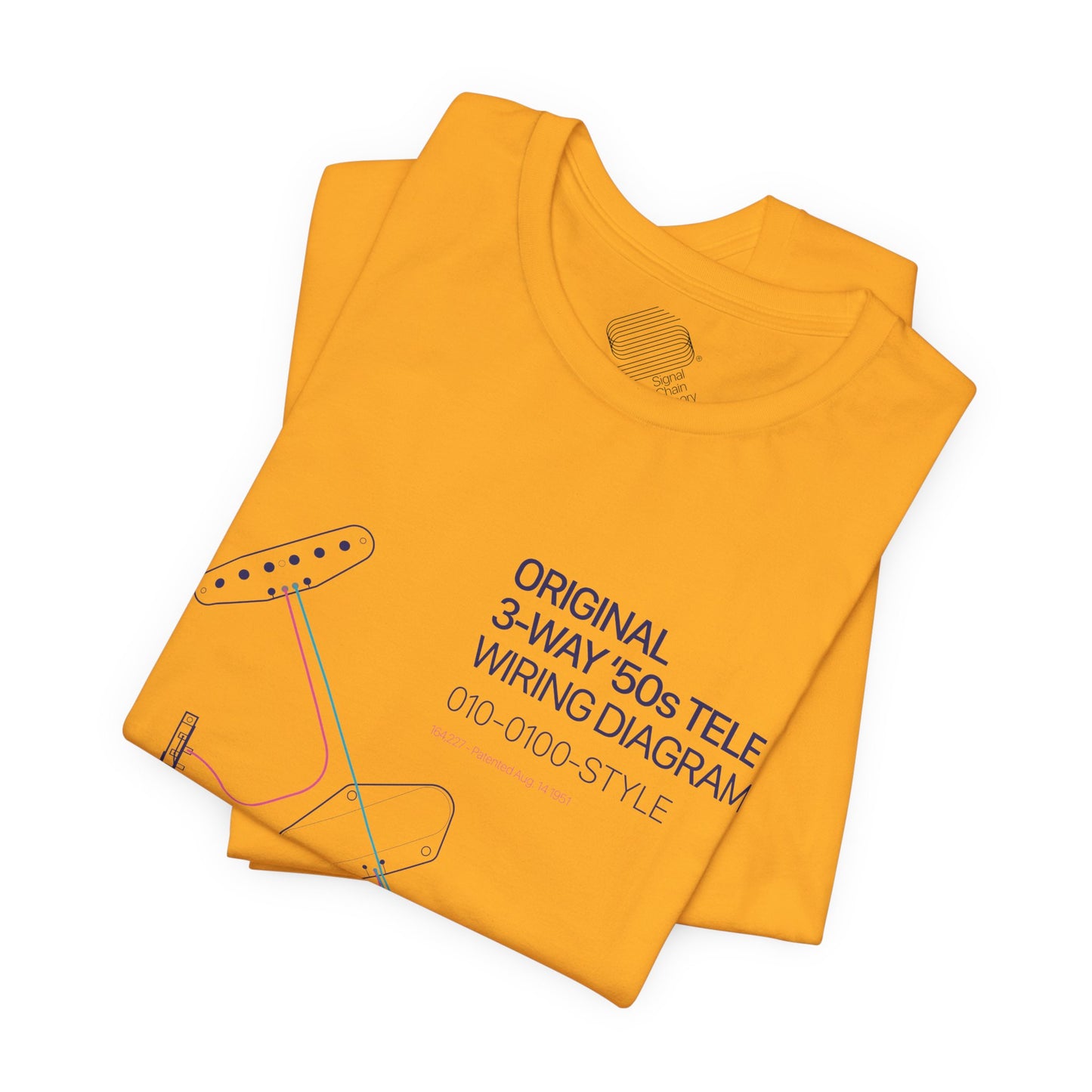 Original '50s Tele Wiring Diagram Tee — Guitar Pickup Schematic Graphic T-Shirt