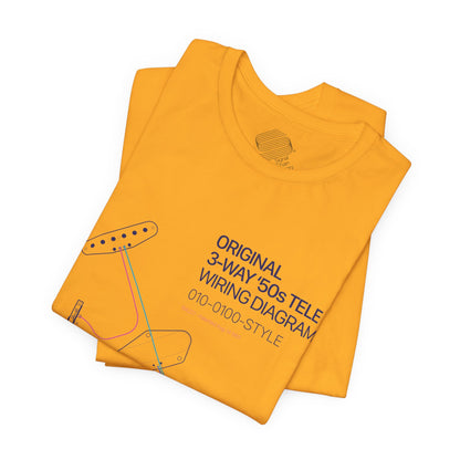 Original '50s Tele Wiring Diagram Tee — Guitar Pickup Schematic Graphic T-Shirt