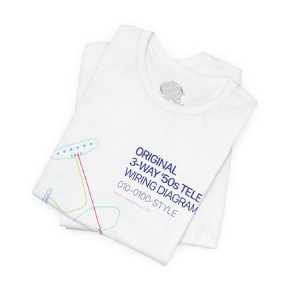 Original '50s Tele Wiring Diagram Tee — Guitar Pickup Schematic Graphic T-Shirt