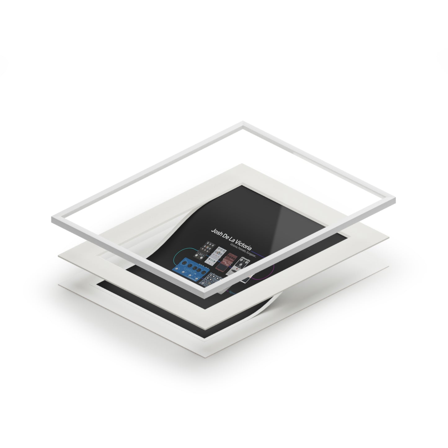 Josh Dela Victoria's Simple Guitar Pedalboard Giclée Art Print