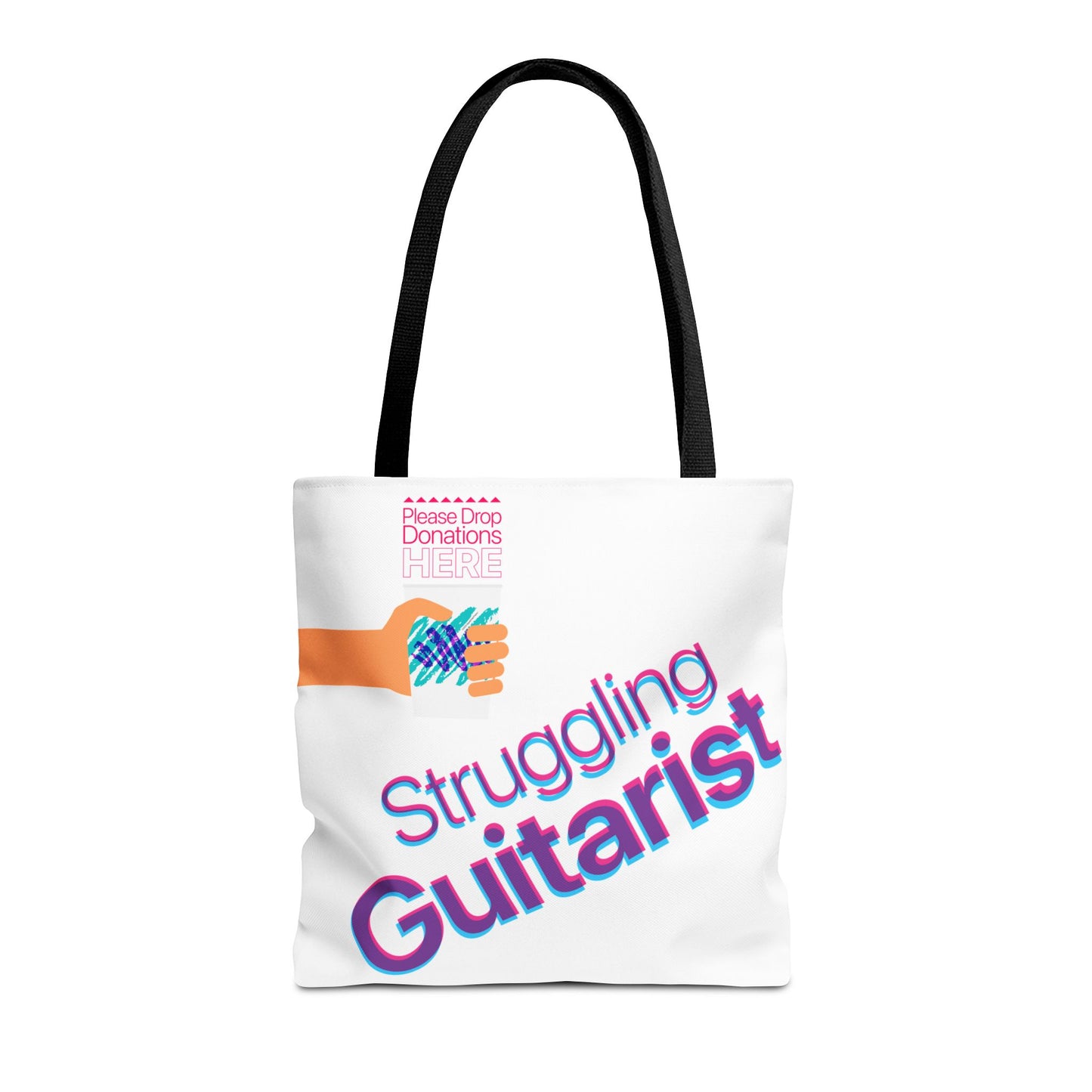 Struggling Guitarist Tote Bag - Musical Themed, Perfect for Musicians and Music Lovers (Jazz Cup)