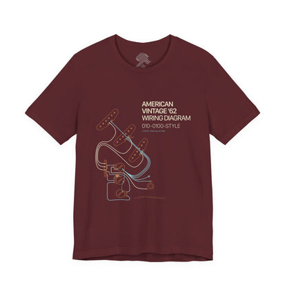 Vintage '62 Wiring Diagram Tee — Guitar Pickup Schematic Graphic T-Shirt