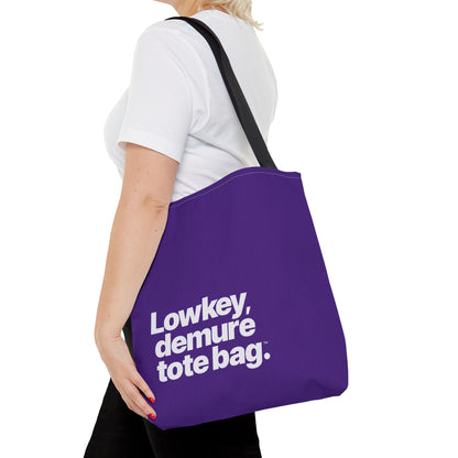Lowkey Demure Tote Bag. Minimalist & Quite Descriptive Typography Canvas Shopper