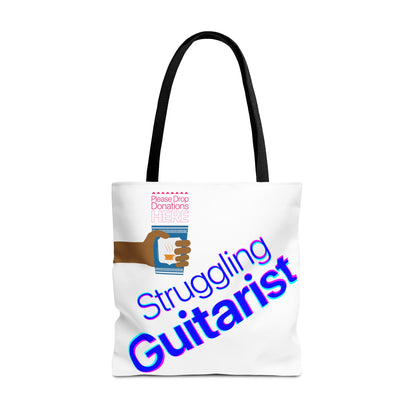Struggling Guitarist Tote Bag - Musical Themed, Perfect for Musicians and Guitar Players - Original Design by Signal Chain Theory (Greek Cup)