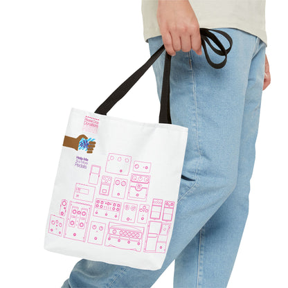 Guitar Pedal Tote Bag - Musical Themed, Perfect for Musicians and Players - Original Design by Signal Chain Theory (Greek Cup)