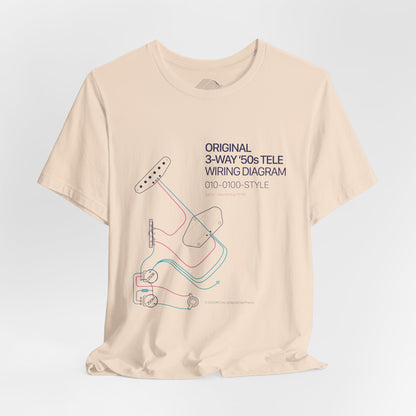 Original '50s Tele Wiring Diagram Tee — Guitar Pickup Schematic Graphic T-Shirt