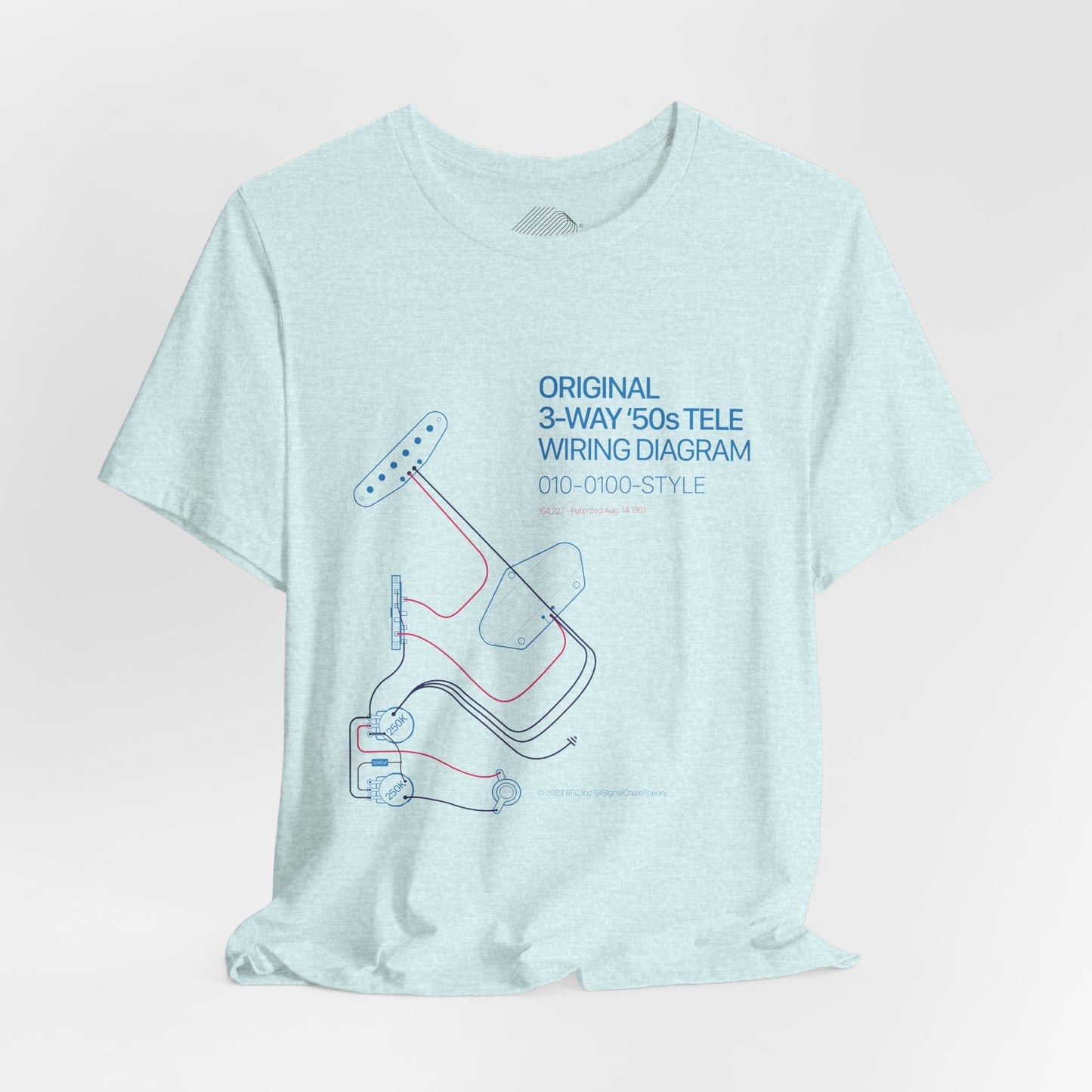 Original '50s Tele Wiring Diagram Tee — Guitar Pickup Schematic Graphic T-Shirt