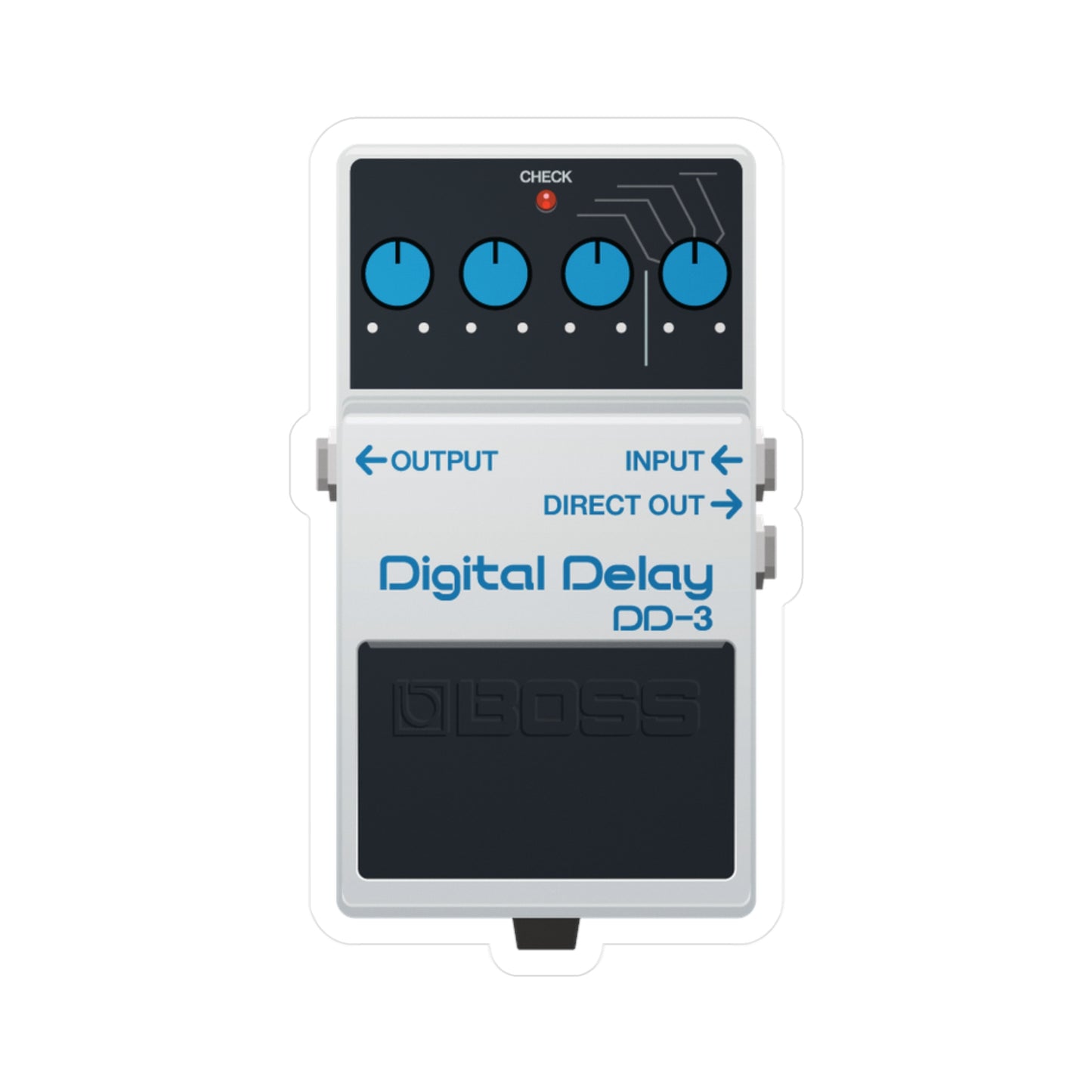Digital Delay Guitar Pedal Vinyl Decal - Original Art - Collect Them All!