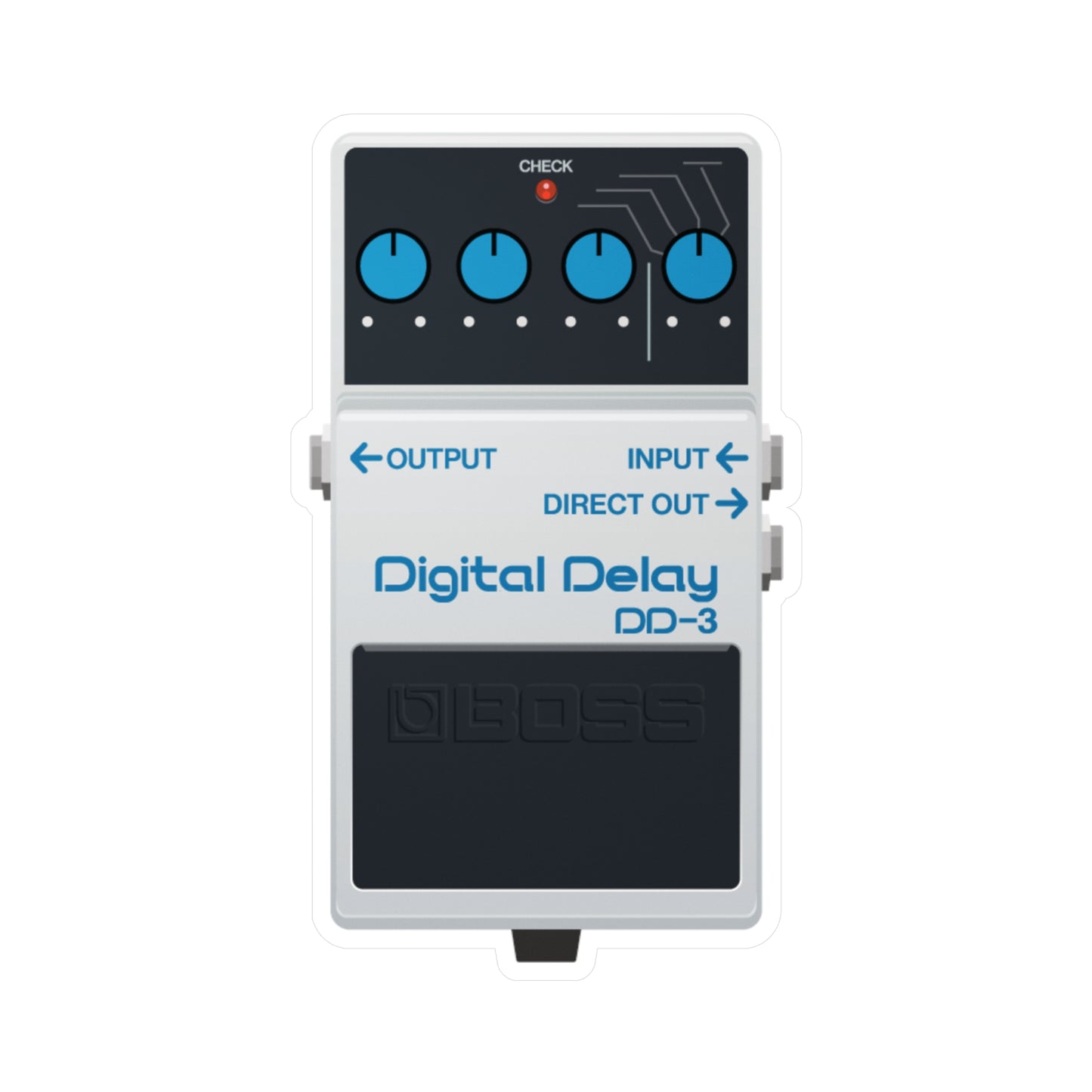 Digital Delay Guitar Pedal Vinyl Decal - Original Art - Collect Them All!