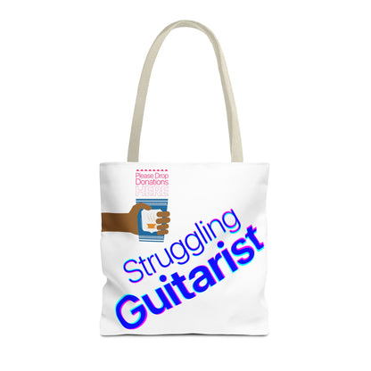 Struggling Guitarist Tote Bag - Musical Themed, Perfect for Musicians and Guitar Players - Original Design by Signal Chain Theory (Greek Cup)