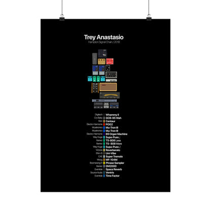 Trey Anastasio Pedalboard Signal Chain - Premium Matte Vertical Wall Art Poster