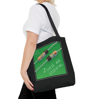 Magical Diodes "These Are Essential" Tote Bag - Original Design by Signal Chain Theory - Black