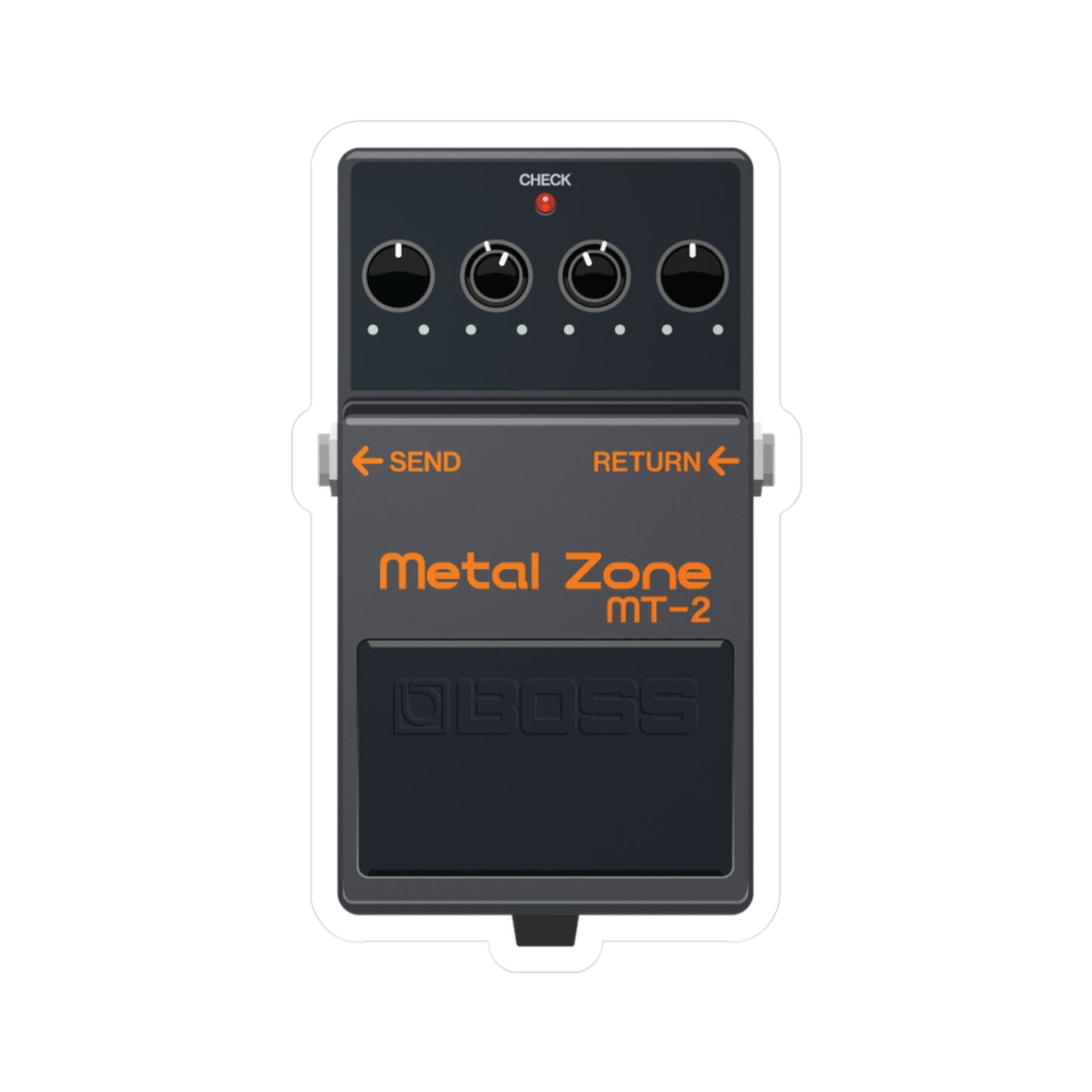 Metal Zone Guitar Pedal Vinyl Decal - Original Art - Collect Them All!