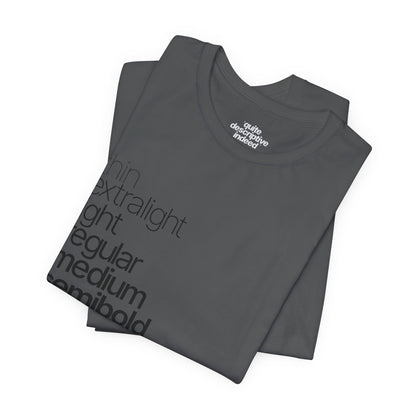 Typographical "Quite Descriptive T-Shirt" About Typography. Great Conversation Starter!