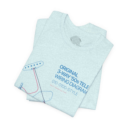 Original '50s Tele Wiring Diagram Tee — Guitar Pickup Schematic Graphic T-Shirt