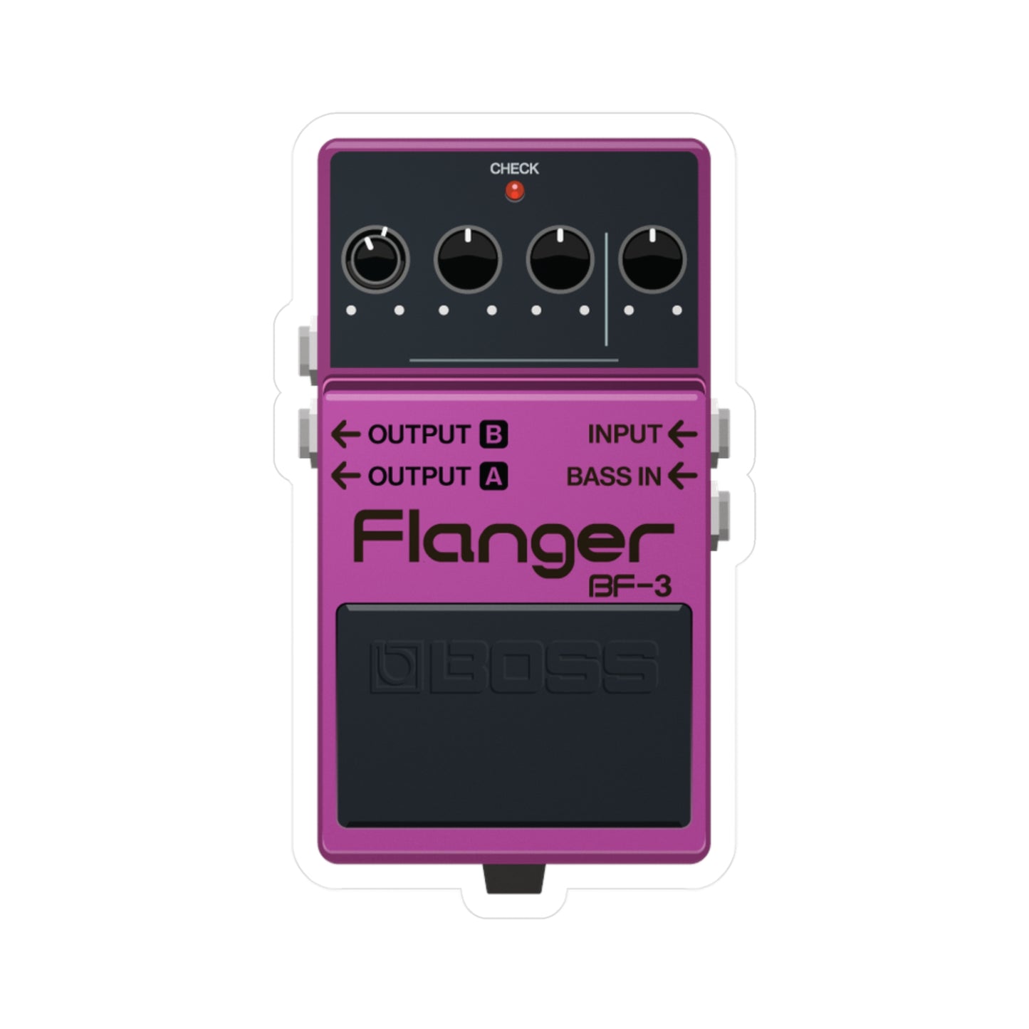 Flanger Guitar Pedal Vinyl Decal - Original Art - Collect Them All!