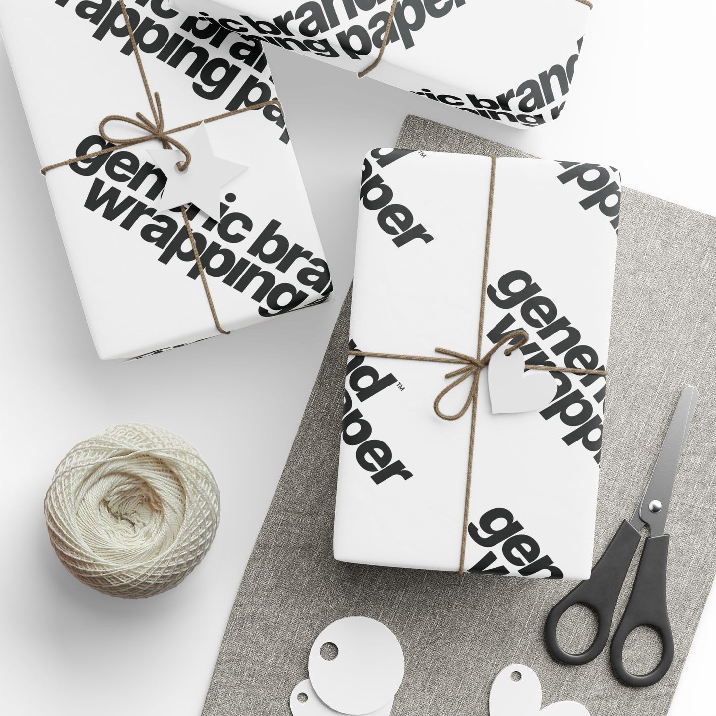 Quite Descriptive "Generic Brand Wrapping Paper" White Gift Wrapping Paper Roll With Black Typography Print
