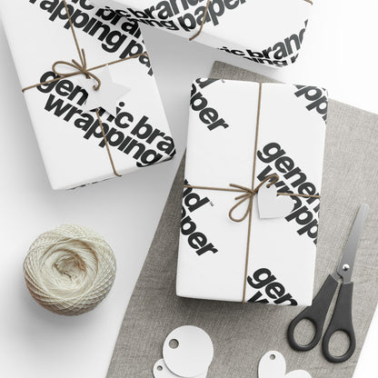 Quite Descriptive "Generic Brand Wrapping Paper" White Gift Wrapping Paper Roll With Black Typography Print
