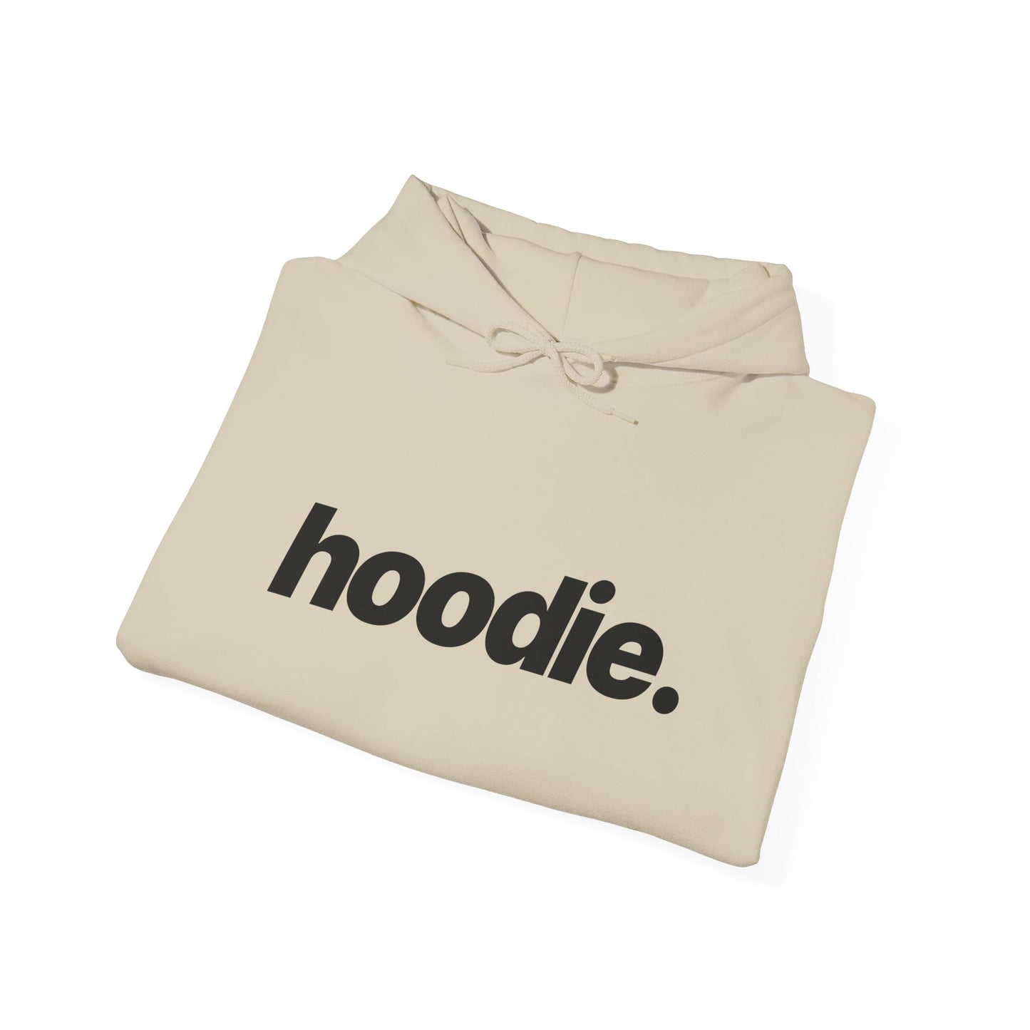Hoodie with Quite Descriptive "hoodie" Bold Italic Text.  Unisex Heavy Blend Hooded Sweatshirt Casual Pullover.