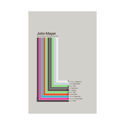 John Mayer Pedalboard Signal Chain - Framed Archival Paper Vertical Poster