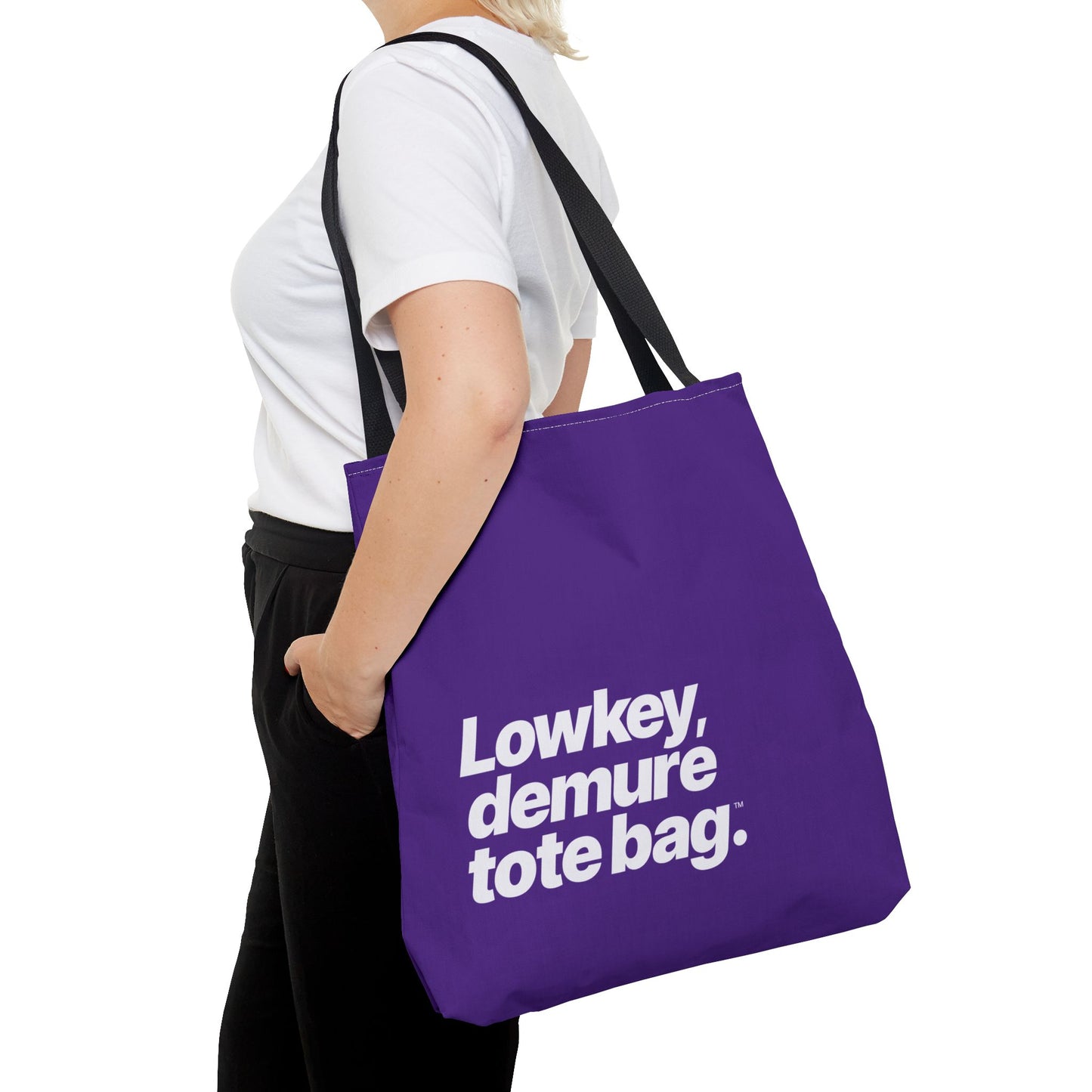 Lowkey Demure Tote Bag. Minimalist & Quite Descriptive Typography Canvas Shopper