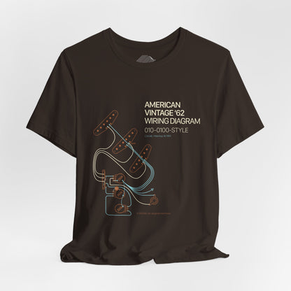 Vintage '62 Wiring Diagram Tee — Guitar Pickup Schematic Graphic T-Shirt