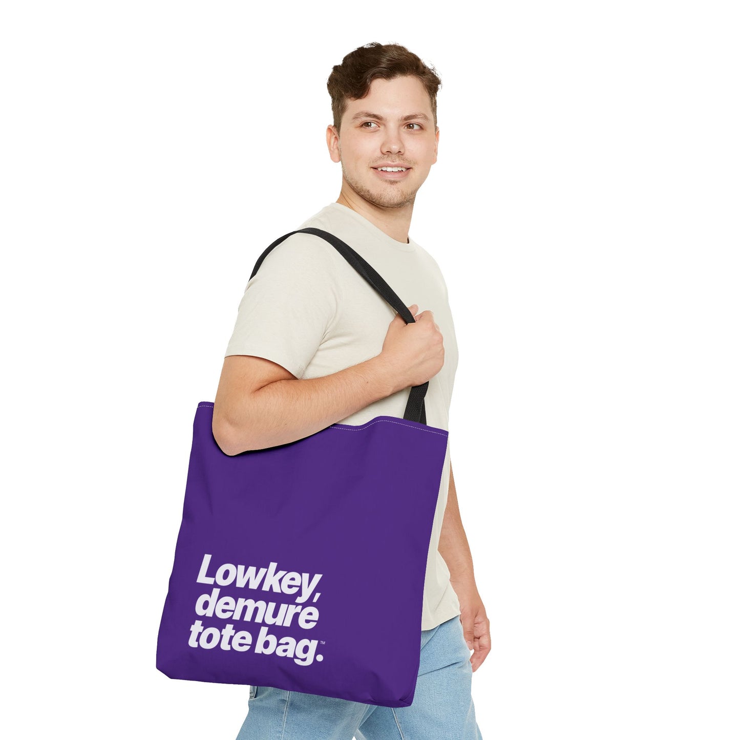 Lowkey Demure Tote Bag. Minimalist & Quite Descriptive Typography Canvas Shopper