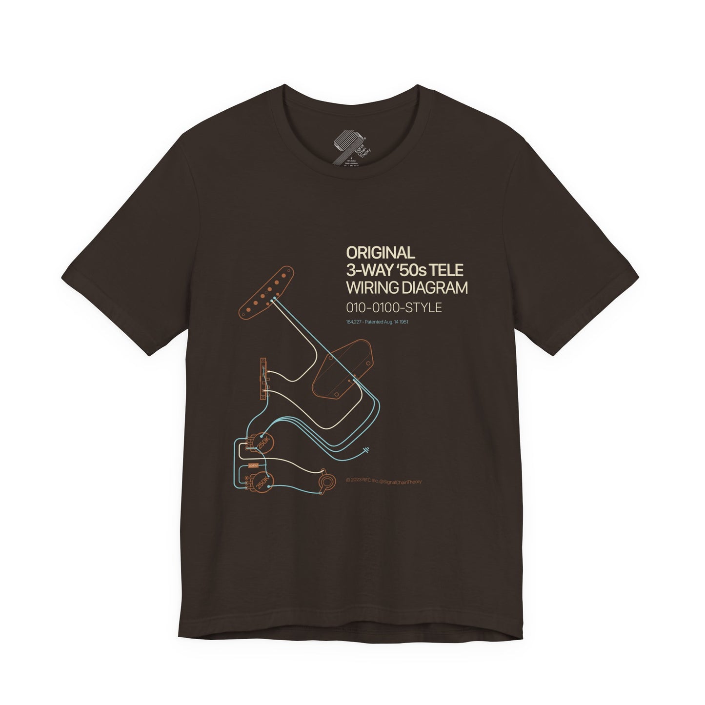 Original '50s Tele Wiring Diagram Tee — Guitar Pickup Schematic Graphic T-Shirt