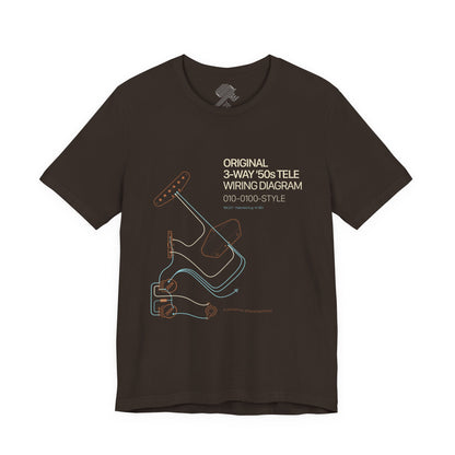 Original '50s Tele Wiring Diagram Tee — Guitar Pickup Schematic Graphic T-Shirt