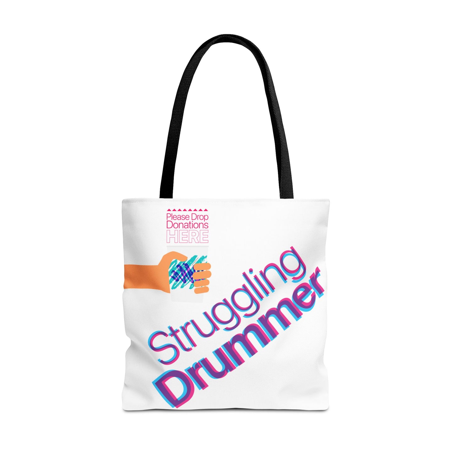 Struggling Drummer Tote Bag - Musical Themed, Perfect for Musicians and Drums Lovers (80s Jazzy Cup)
