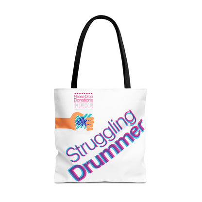 Struggling Drummer Tote Bag - Musical Themed, Perfect for Musicians and Drums Lovers (80s Jazzy Cup)